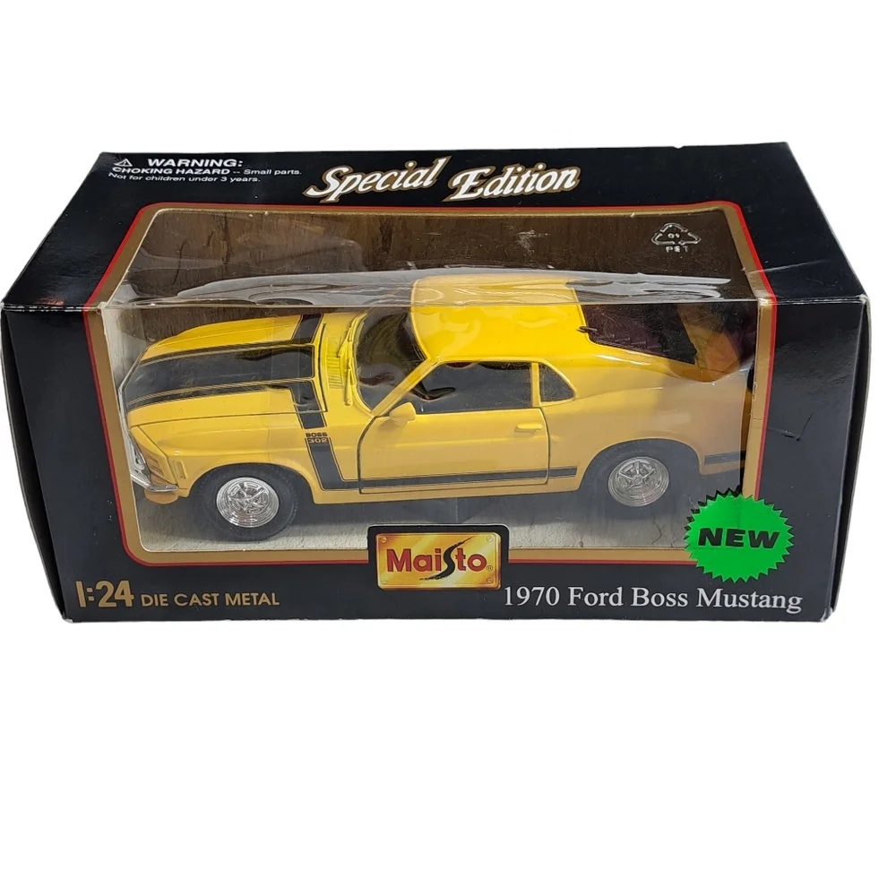 Maisto 1970  Ford‎ Boss Mustang Yellow & Black 302 1:24 Die-Cast